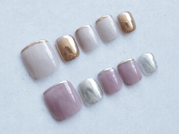 アバネイル 藤が丘(AVA NAIL)/【先端ミラーフットネイル】
