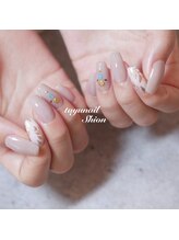 たゆ ネイル(たゆnail)/ベージュリーフネイル