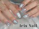アイリスネイル 大塚(Iris Nail)の写真/透明感あふれるブルーマグネットに、可憐な立体フラワーを添えて。夏にぴったりの上品ネイル
