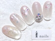 アイネイルズ 新宿店(I nails)/春色ビジューグラデ