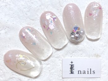 アイネイルズ 新宿店(I nails)/春色ビジューグラデ