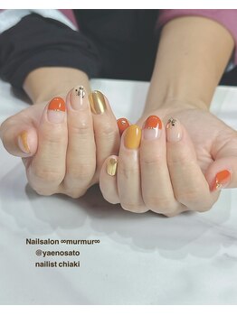 マーマ 八戸ノ里店(murmur)/秋オレンジネイル