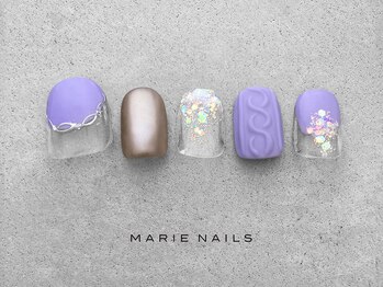 マリー ネイルズ いわきラトブ店(MARIE NAILS)/新規7700円税込　パープル 0227d