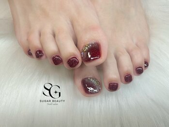 シュガービューティーネイルズ(Sugar Beauty Nails)の写真/【つま先まで可愛く♪】シンプルなワンカラーからアート10本まで★持ち込みOK！オフ・甘皮処理・ケア付き◎