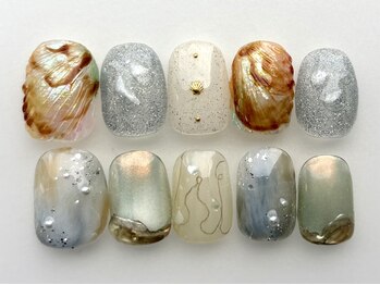 アイネイルズ 池袋店(I-nails)の写真/夏に合わせた涼しげデザイン☆Seaside collection初回￥9000(オフケア込)/再来￥9500(オフ代別途)[池袋]