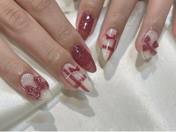 ララアンジュ(LaLa-Ange)/赤ガーリーネイル