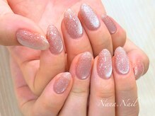 ナナネイル(Nana.Nail)/上品ピンク×フラッシュネイル