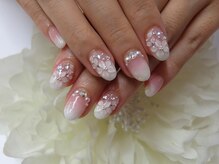 ネイルサロンミキ 横浜(MIKI)/スカルプ★ブライダル手描き3D花