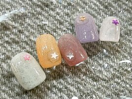 シンプル星ネイル