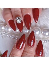 ネイルエルフ(Nail Aelf)/【三郷】艶ワンカラー×ビジュー