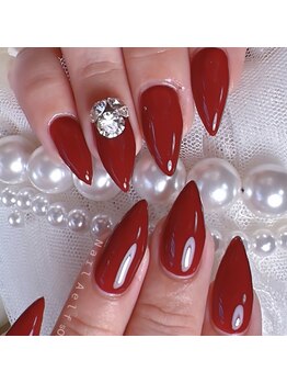 ネイルエルフ(Nail Aelf)/【三郷】艶ワンカラー×ビジュー