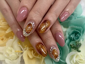 ディーネイル 天王寺(D-nail)/(松崎) 秋 べっこうネイル