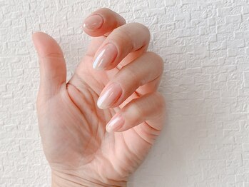 エクレネイルズ(eclait nails)/ホワイトミラーグラデーション
