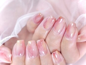 SNSで話題ちゅるん♪桃ネイル☆