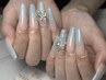 【付き替オフ無料】チップスカルプ長さだし　シンプルグラデーションネイル