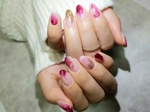 シュガーネイル(sugar nail)/ボルドーニュアンスネイル