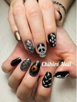 チヒロネイル/スカルプ＆ドクロネイル