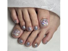 ブルー(Blue)の雰囲気（うるうるネイル#フットネイル#うめつくしネイル#オーロラネイル）