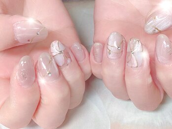 ハッピービューティー(Happy Beauty)/マグネットリボンネイル