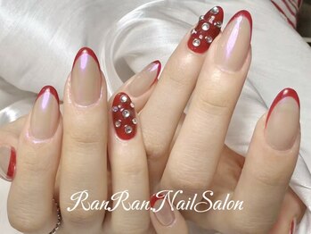 ランラン 池袋(RanRan)/赤フレンチ×ストーンネイル