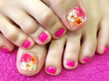 ネイルサロン ティディ(TIDY)/押し花フットNAIL¥4000コース
