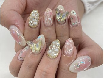 ディーネイル 四条烏丸(D-nail)/坂口/キラキラチークネイル