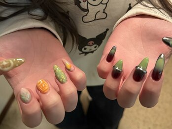 LUMINA NAILS/アート 長さ出し 左右非対称