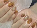 琥珀ネイル/べっ甲ネイル