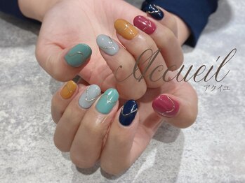 アクイユ 銀座店(ACCUEIL)/カラフルニュアンスネイル