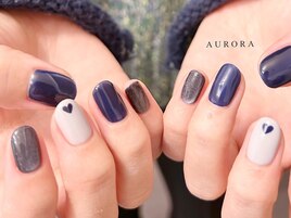 ブルー　ハート　マグネット　冬