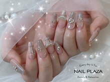 ネイルプラザ 河原町OPA店(NAIL PLAZA)/グレージュチェックネイル
