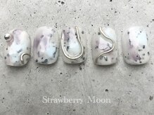 サロンストロベリームーン(Salon Strawberry Moon)/ちぐはぐネイル　￥8500