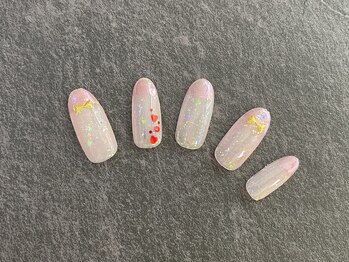 グラマーネイル(Glamor nail)/フレンチ×ラメ