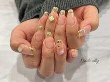 ネイルズアリー 立川店(Nails ally)/ガラスフレンチ×韓国ネイル×春