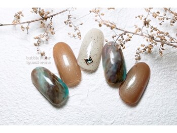 バブル シュガー バイ ネイルクローネ(bublle sugar by.nail crone)/ターコイズニュアンスネイル