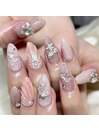 貝殻ぷっくり夏ネイル☆
