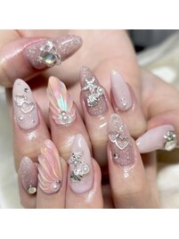 貝殻ぷっくり夏ネイル☆