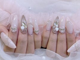 ピンクツイードネイル