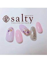 ネイルアンドアイラッシュサロン ソルティ 寺田町(salty)/押し花ネイル