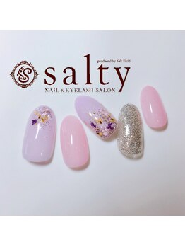 ネイルアンドアイラッシュサロン ソルティ 寺田町(salty)/押し花ネイル