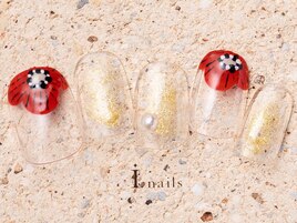 和柄お花フレンチネイル8480円