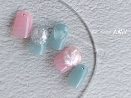 ピンクブルーネイル