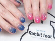 ネイルサロン ラビットフット(Rabbit foot)/ちぐはぐカラーグラデ5500円