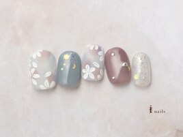 紫陽花マットネイル