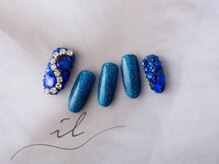 イル 神戸店/青×ストーン埋め尽くし