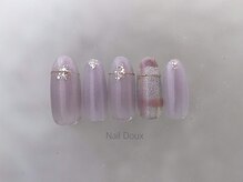ネイル ドゥ 岡山駅前店(Nail Doux)/ふわふわチェックネイル