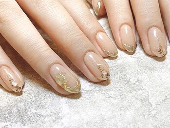 ネイルマジック 仙台一番町店(NAIL MAJIC)/ミラー×ベージュ★オーダー