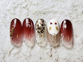 雪うさぎネイル