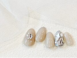 グレージュネイル/ワンポイント