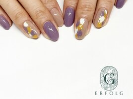 パープル×ベージュの秋ネイル★